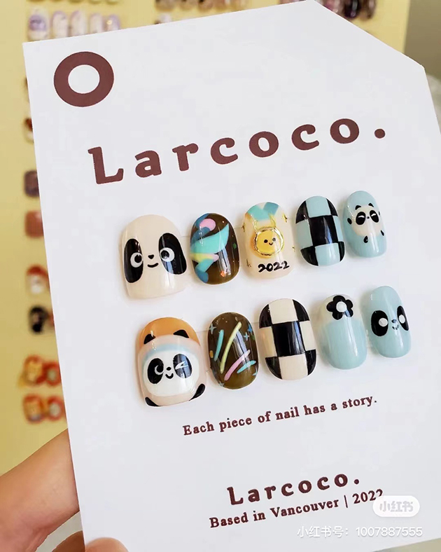 冰墩墩美甲 图片来源：Larcoco 小红书