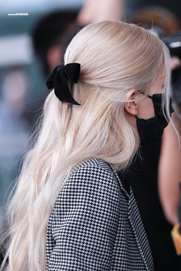 rose蝴蝶结发饰机场造型