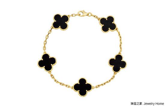 Van Cleef & Arpels梵克雅宝Alhambra系列 黑玛瑙手链