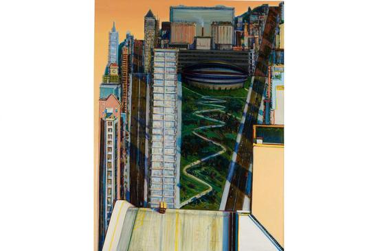 　《Civic Center》by Wayne Thiebaud （1986） | Via Sotheby’s