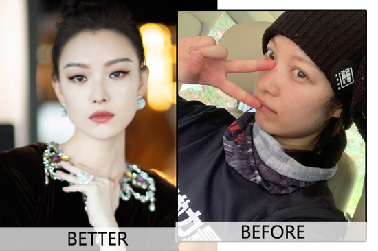 素颜超能打的倪妮,也被黑眼圈困扰,甚至特地跟粉丝说记得要帮她汹黑