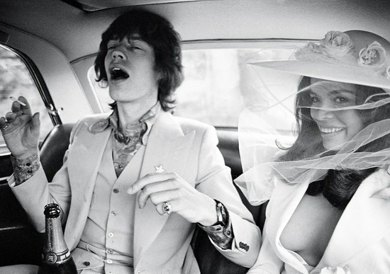 滚石乐队主唱Mick Jagger与妻子Bianca