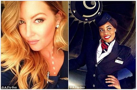 去年，一个著名的博主搜集了全世界最“性感”的空乘照片——左边的照片来自联合航空，右边的来自英国航空。