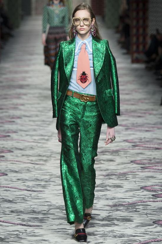 Gucci绿色西服套装