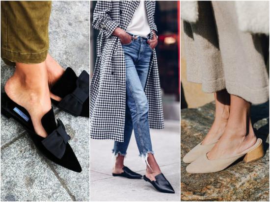 今年穆勒平底鞋的款式和风格也超级多，简约款的和带蝴蝶结有少女感的都是热门款式！