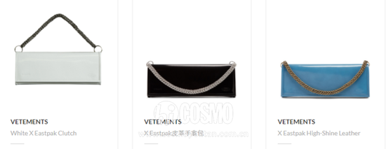 包袋来自Vetements X Eastpak 售价约30000元