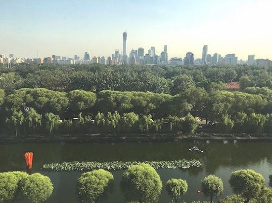 被酒店自夸的钢筋摩天楼以及皇城风光的客房景观在北京不少见，但如此混搭的自然风光的确难得。