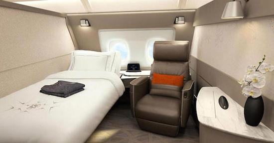 新加坡航空公司凭借全新头等舱套房，获得头等舱类别的最佳大奖。