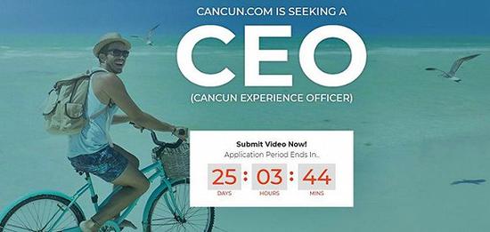 cancun.com招募体验官的网站页面
