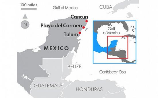 美国最新旅行警告中列出的墨西哥治安问题地区也包括坎昆