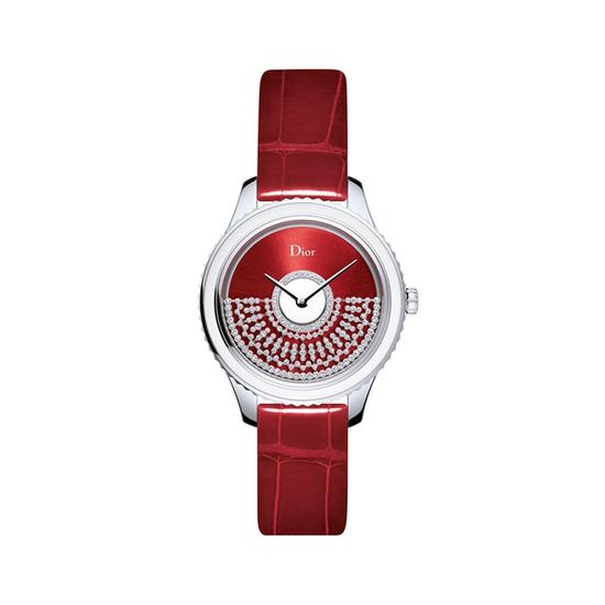 dior grand bal résille系列高级腕表 - 红色表盘款 ，图片来源于DIOR。