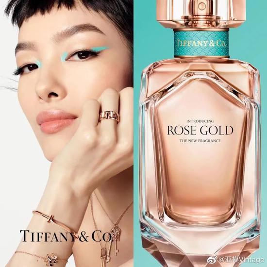 孙菲菲 for Tiffany & Co Rose Gold fragrance campaign by Steven Meisel。