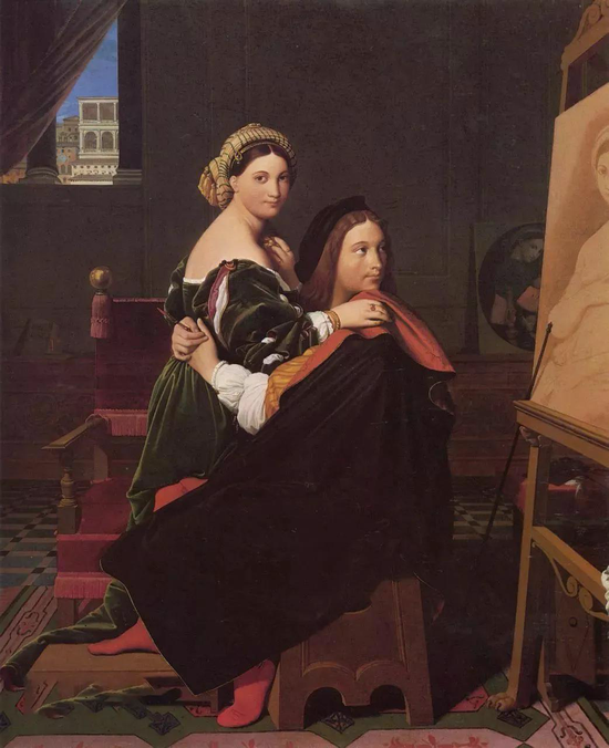  安格尔《拉斐尔和芙娜雷娜》，1814年