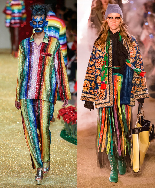 左：Ashish 2017 秋冬系列 右：Gucci 2019 早春系列