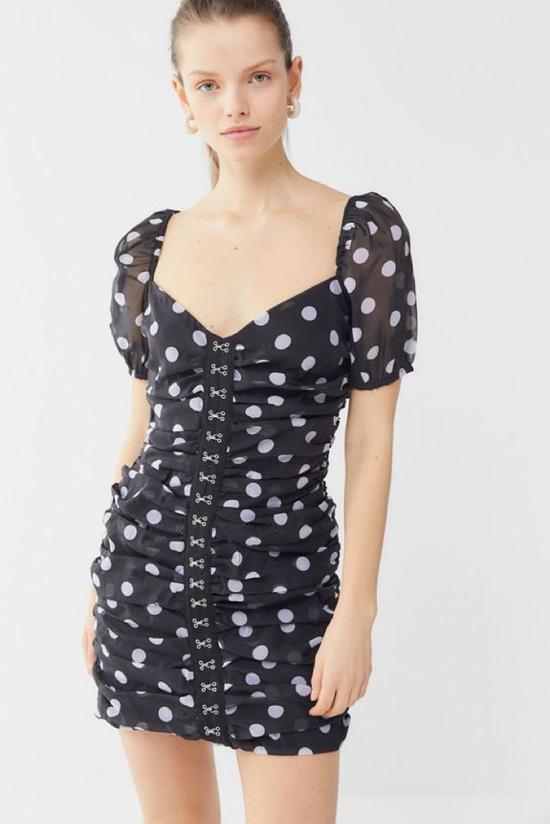 UO Skye Polka Dot Mini Dress