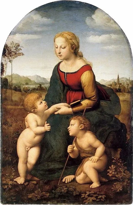  拉斐尔《花园中的圣母》（La belle jardinière），1507年