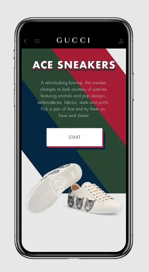 Gucci 推出的 AR 虚拟试鞋工具