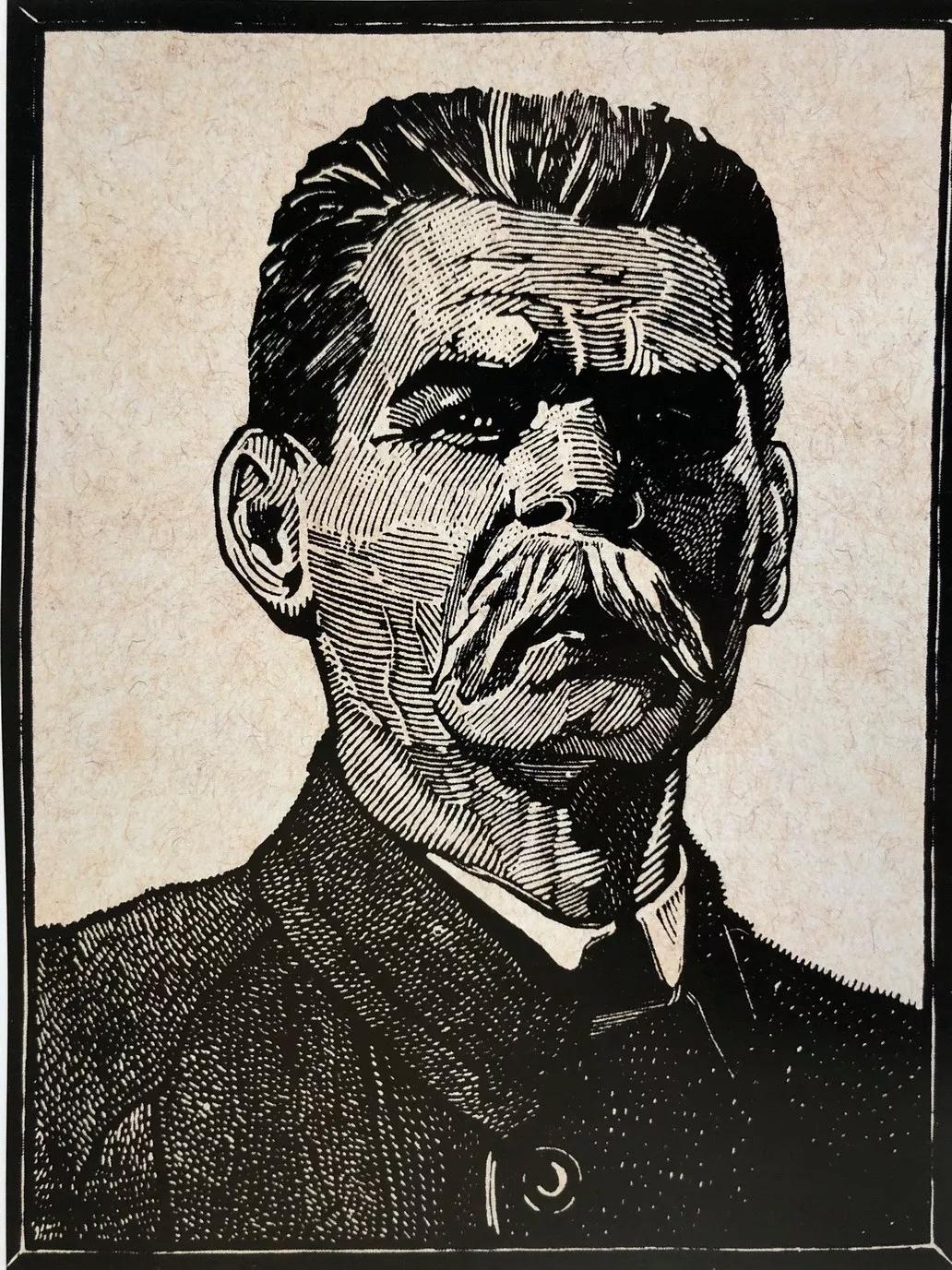 陈履生黄永玉的肖像版画