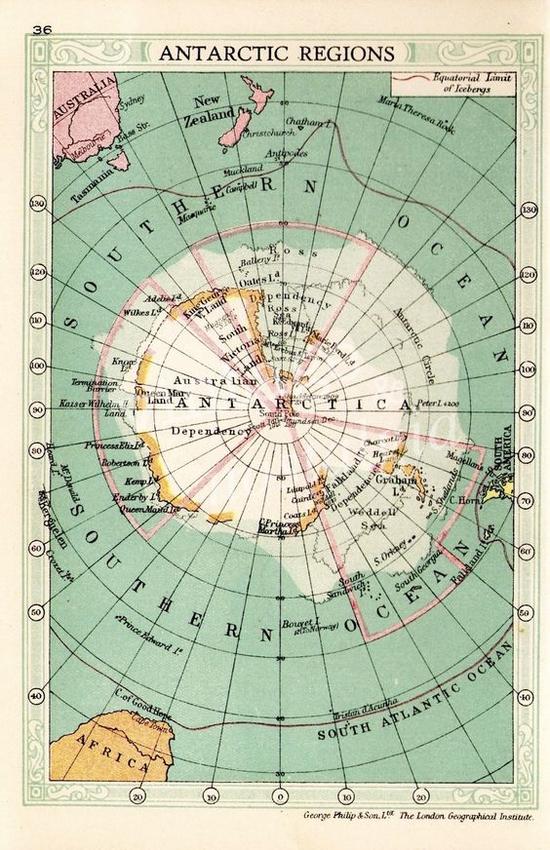 南极地理位置 图片来源自etsy.com