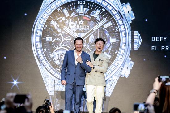 陈奕迅佩戴真力时Defy El Primero 21镶钻款腕表