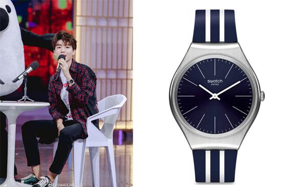 王俊凯佩戴swatch超薄金属系列腕表