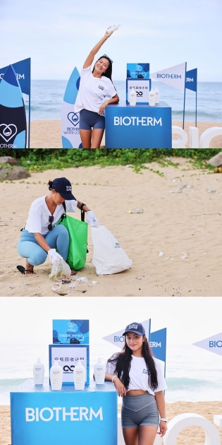 现场参与净滩活动的Water Lovers，从上至下依次为： 　　中国首位女子冲浪长板冠军Monica茄子、职业冲浪运动员Darsea刘丹 　　以及跳水健将Jessie杜鑫蕊