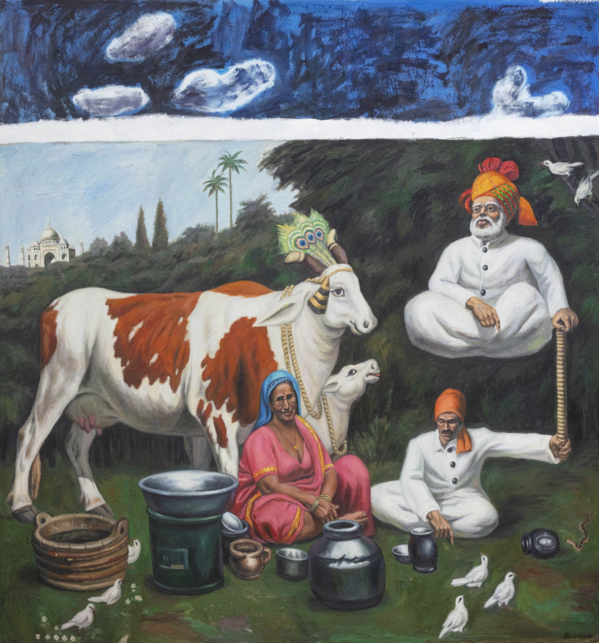 《莫迪·李阿尼》,布面油画,300×300 cm,2020