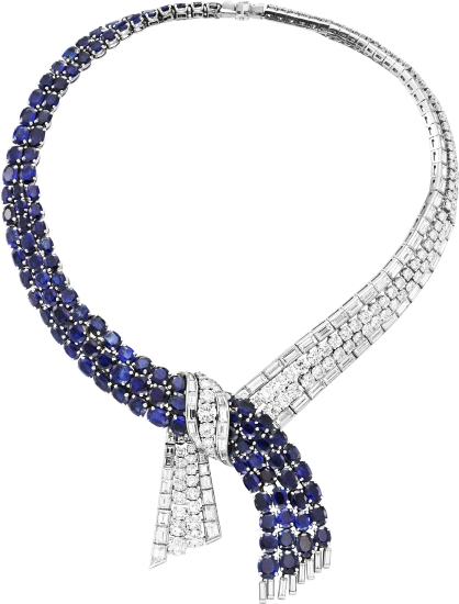cravat项链,1954年铂金,蓝宝石,钻石 van cleef & arpels梵克雅宝