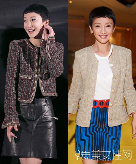 周迅穿香奈儿小夹克亮相法则二:想要显高,简约是不二法则短款外套搭配