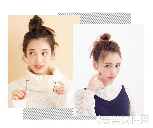 可爱团子头扎法图解2分钟打造萌系发型