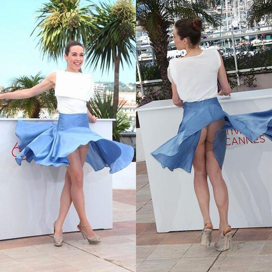 戛纳不如叫尴尬那些被吹翻裙摆尽显春光的女星