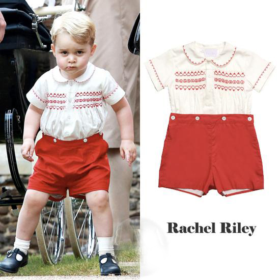 乔治的白衣小红裤来自Rachel-Riley品牌