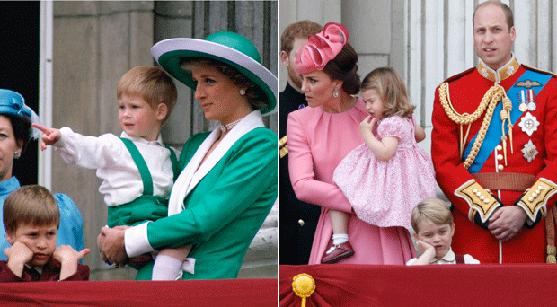 （左）1988年戴安娜王妃；（右）2017年凯特