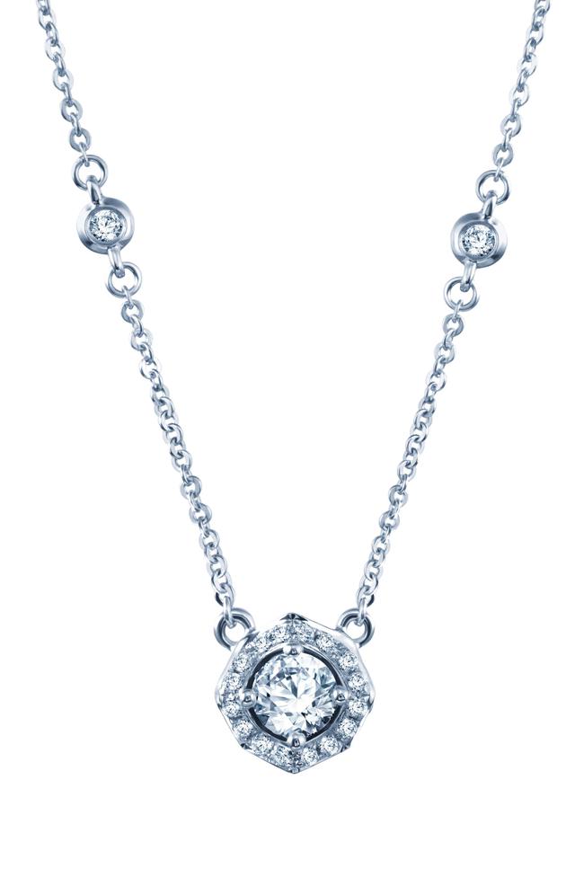 i do真爱加冕系列项链 白金镶钻石及红宝石