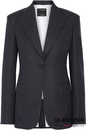 Calvin Klein 205W39NYC 格纹羊毛西装式外套