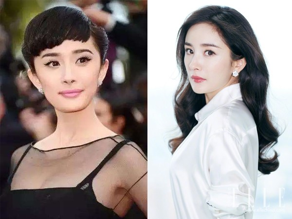 杨幂发型对比