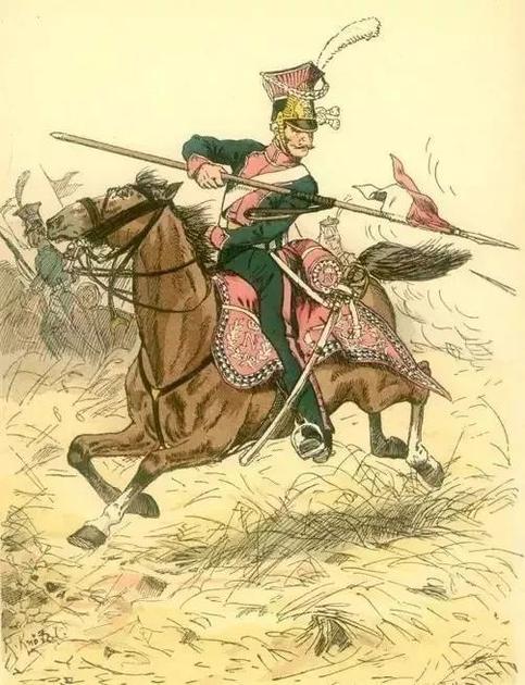 拿破仑的波兰枪骑兵团就身穿粉红色军装