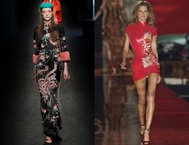 左：Gucci Fall 2016 Ready-to-Wear， 右：Roberto Cavalli Spring 2003 Ready-to-Wear
