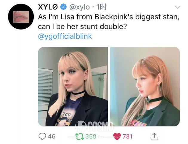 XYLØ女主唱Paige Duddy晒出Lisa仿妆