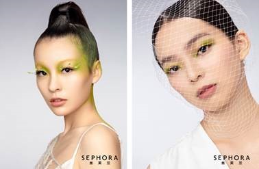 环保为先 - 左：秀场妆容，右：日常妆容