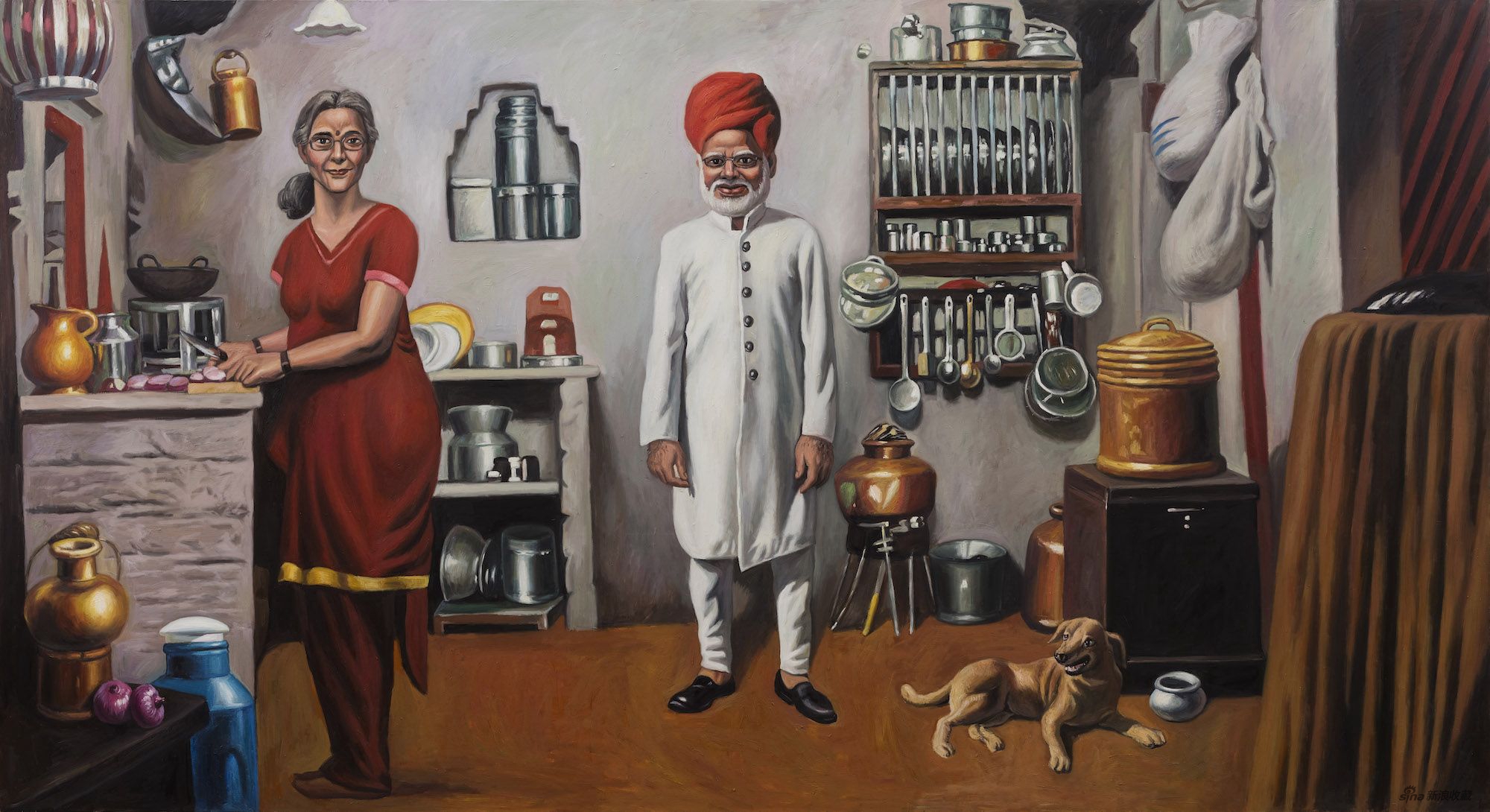 《莫迪李阿尼》,布面油画,168×323cm,2021
