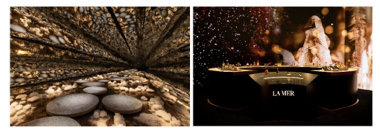 （从左至右）LA MER海蓝之谜鎏金艺术创生空间 - 双生幻径、逾夜双生