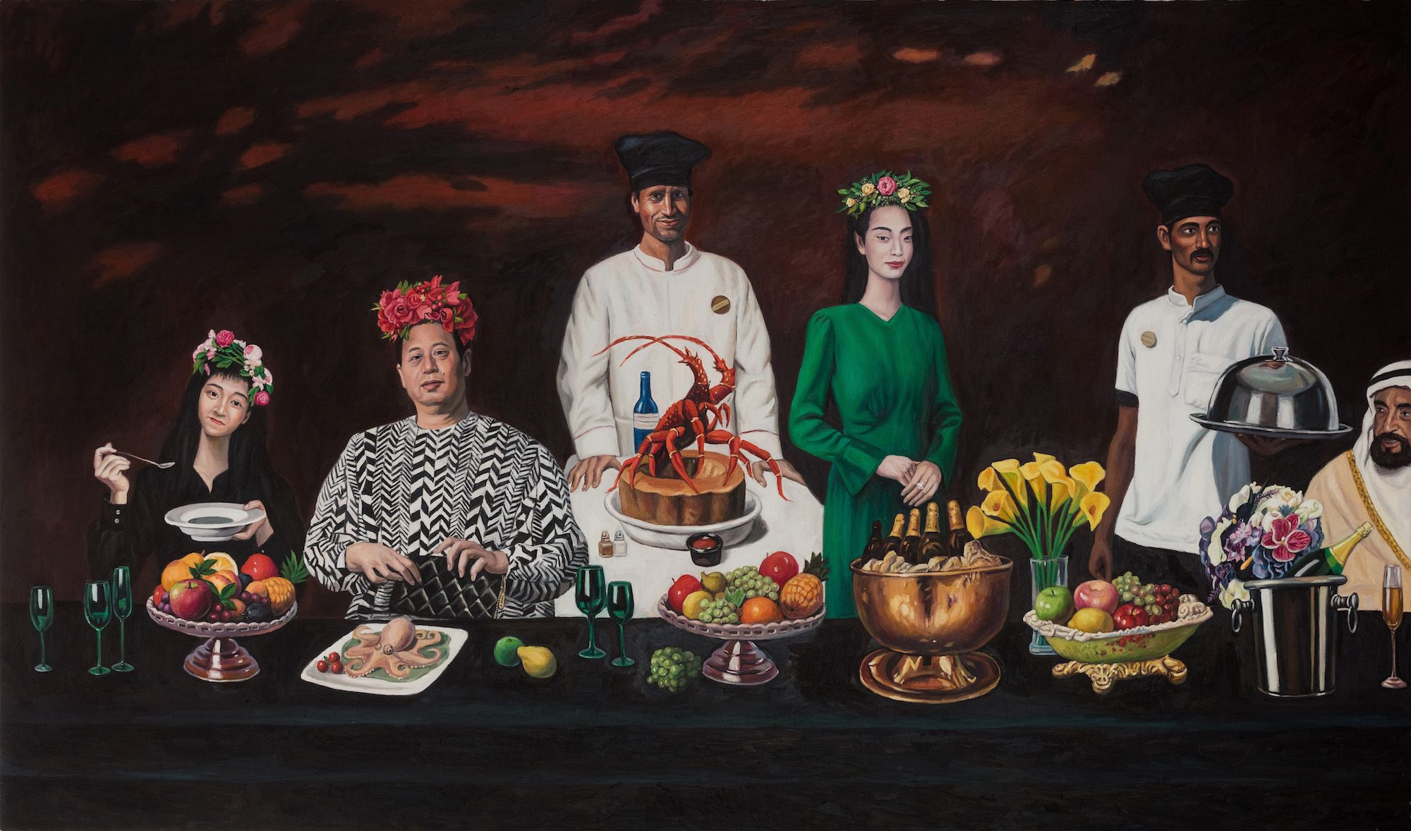 《曼谷的夏天(右)》,布面油画,230×400 cm,2019