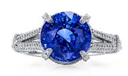 Tiffany & Co. 蒂芙尼铂金镶蓝宝石与钻石戒指