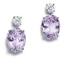 Tiffany & Co. 蒂芙尼铂金镶嵌紫锂辉石与钻石耳坠