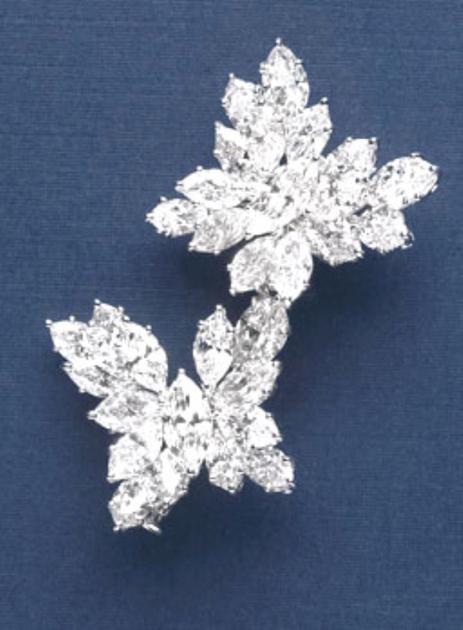 海瑞温斯顿Butterfly造型钻石胸针 总重约8.31克拉，镶嵌于铂金底座。