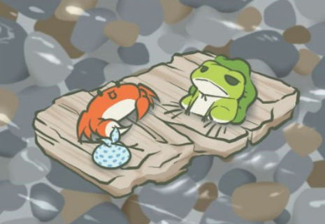 旅行青蛙与螃蟹交朋友