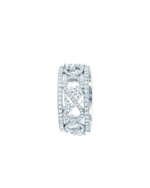 Tiffany & Co. 蒂芙尼Enchant系列铂金镶钻涡纹图案戒指