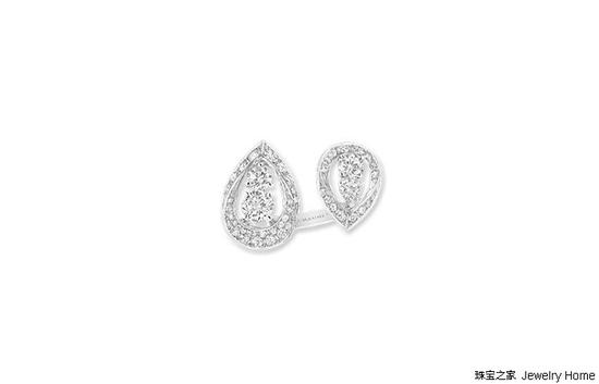 CHAUMET Joséphine加冕·爱 夜圆·星辰指尖戒，18K白金，镶嵌63颗明亮式切割钻石