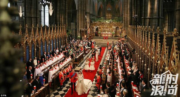 威廉凯特婚礼在威斯敏斯特大教堂举行